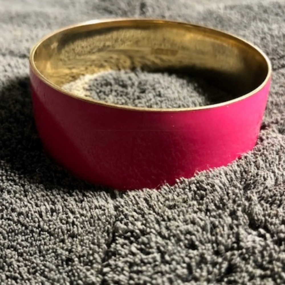 J. Crew Hot Pink Enamel Goldtone Bangle